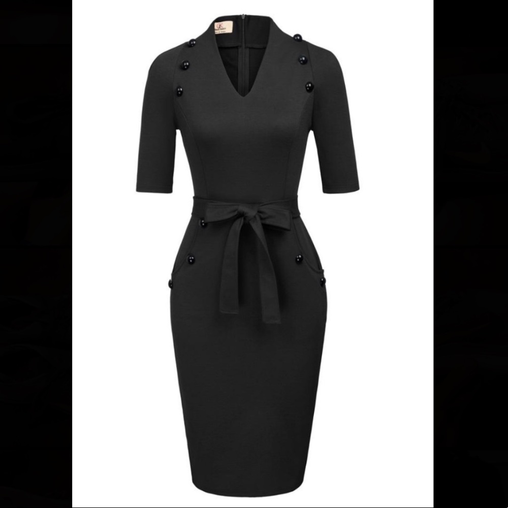 Super cute and classy black dress!